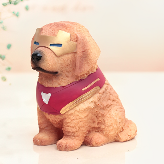Cuccioli Supereroi: Adorabili Sculture in Resina per Amanti dei Cani